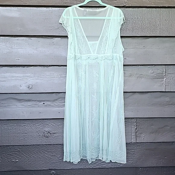 The Pyramid Collection Mint Green Sheer Dress - Picture 3 of 7